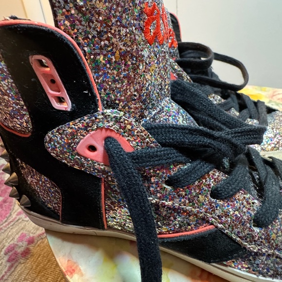 NEW limited edition Ash Glitter Spiked Hightop Spirit Sneakers - Size 38 - Picture 14 of 16